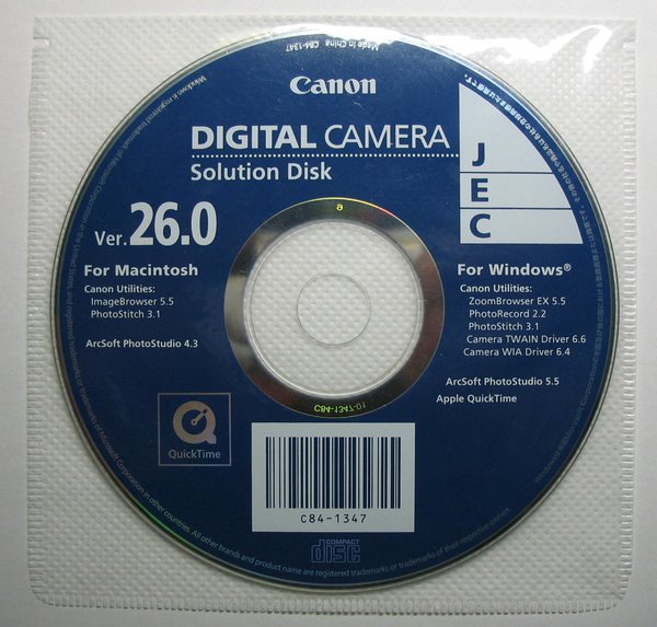 《佳能数码相机解决方案光盘》(Canon Digital Camera Solution Disk)Ver.26.0[ISO]_eD2k地址